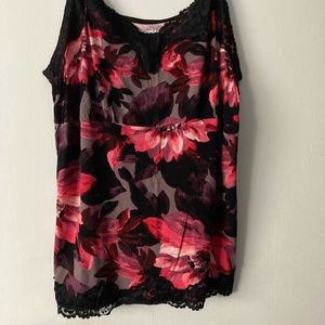 Red floral print lane Bryant camisole